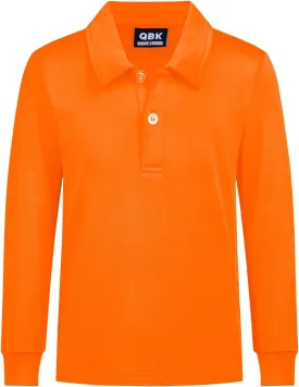 QBK Boys' Performance Polo Kids Collared Golf Shirts Long Sleeve School Uniform for 4T-16Y