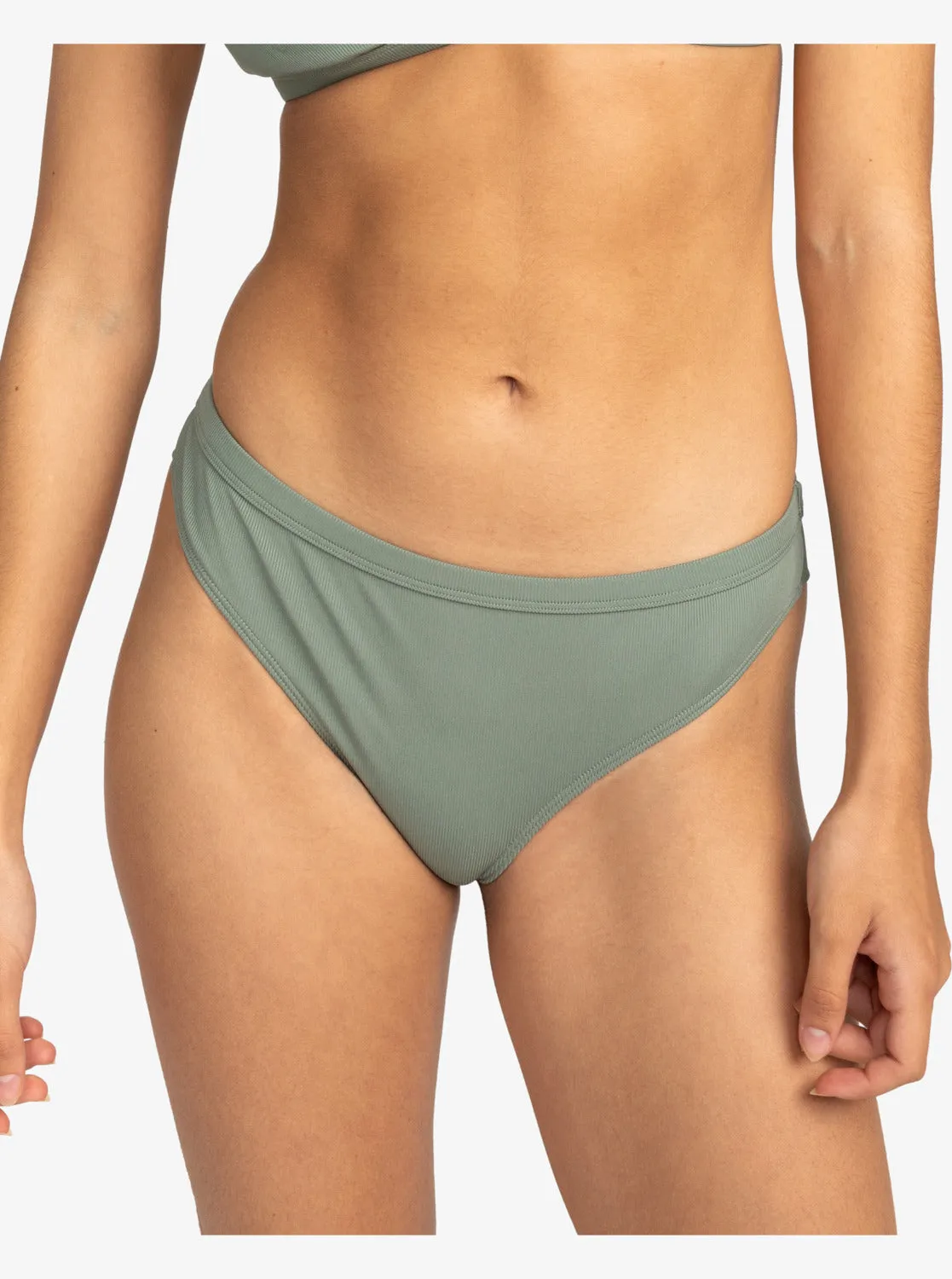 Roxy Pro The Snap Turn Cheeky Bikini Bottom - Agave Green
