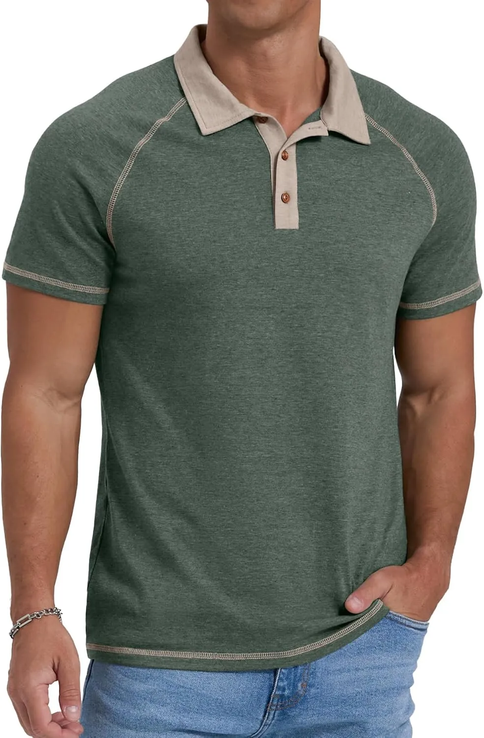 Sailwind Mens Short Sleeve Polo Shirts Cotton Golf Shirts Fashion Casual Raglan