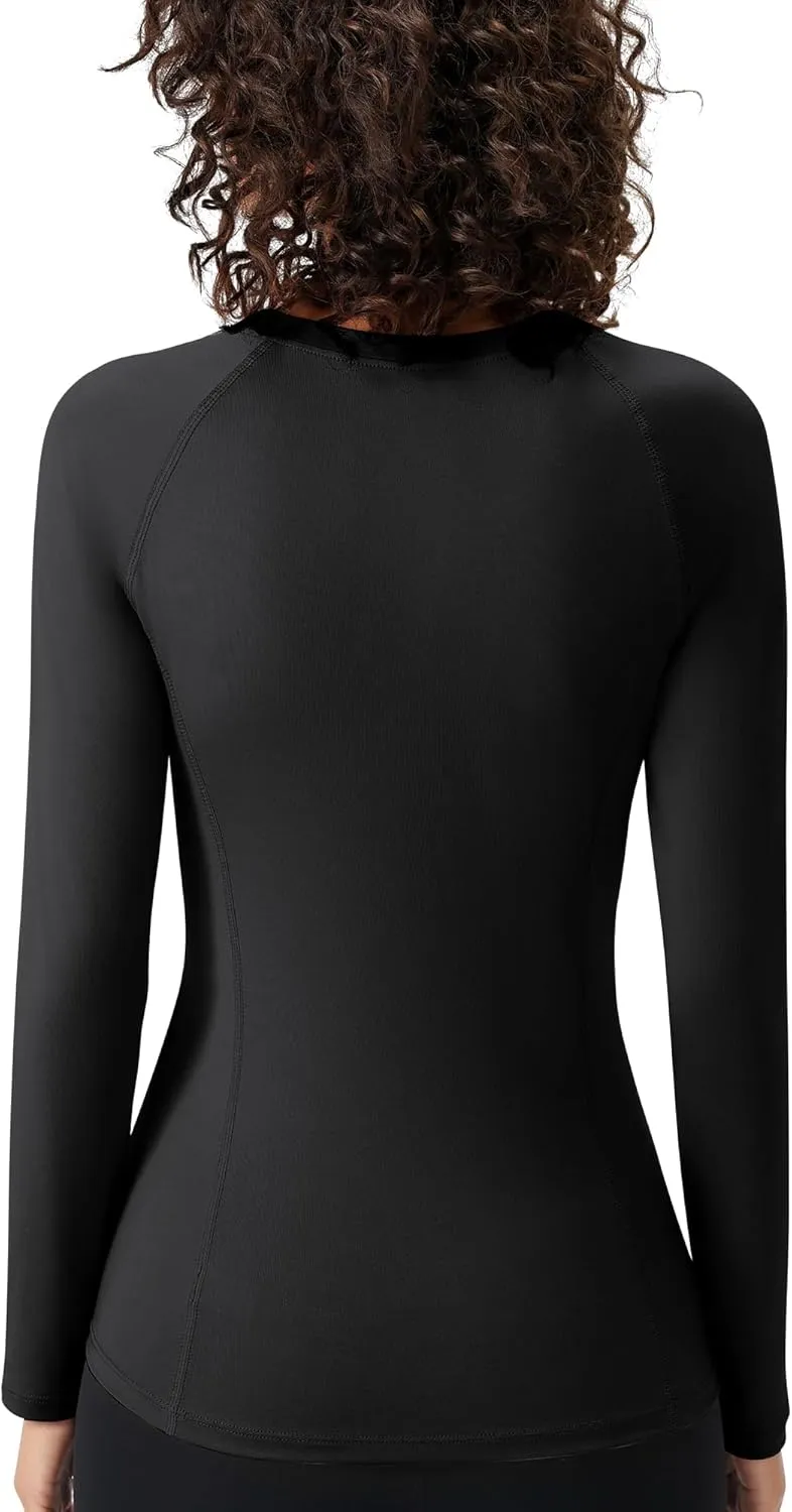 SPVISE Long Sleeve Compression Shirts for Women Workout Tops Cool Dry Breathable Yoga Running Hiking T-Shirt Fitted Basic Top