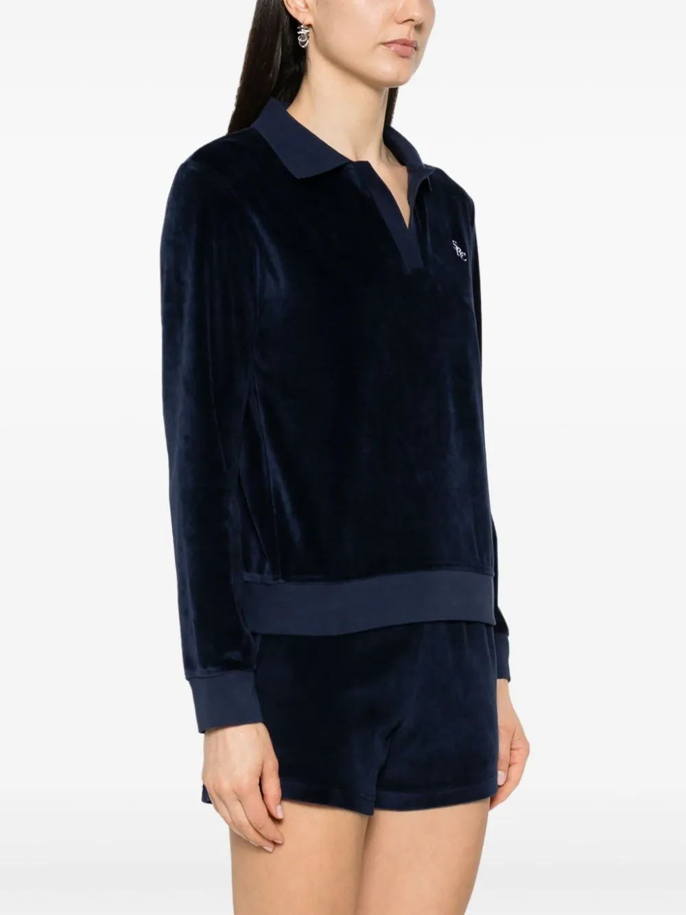SRC velour polo top