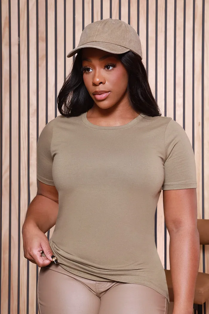 Stay Classic Short Sleeve Crewneck T-Shirt - Khaki