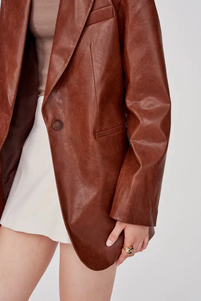 Stonham Blazer in Eco Wax Leather