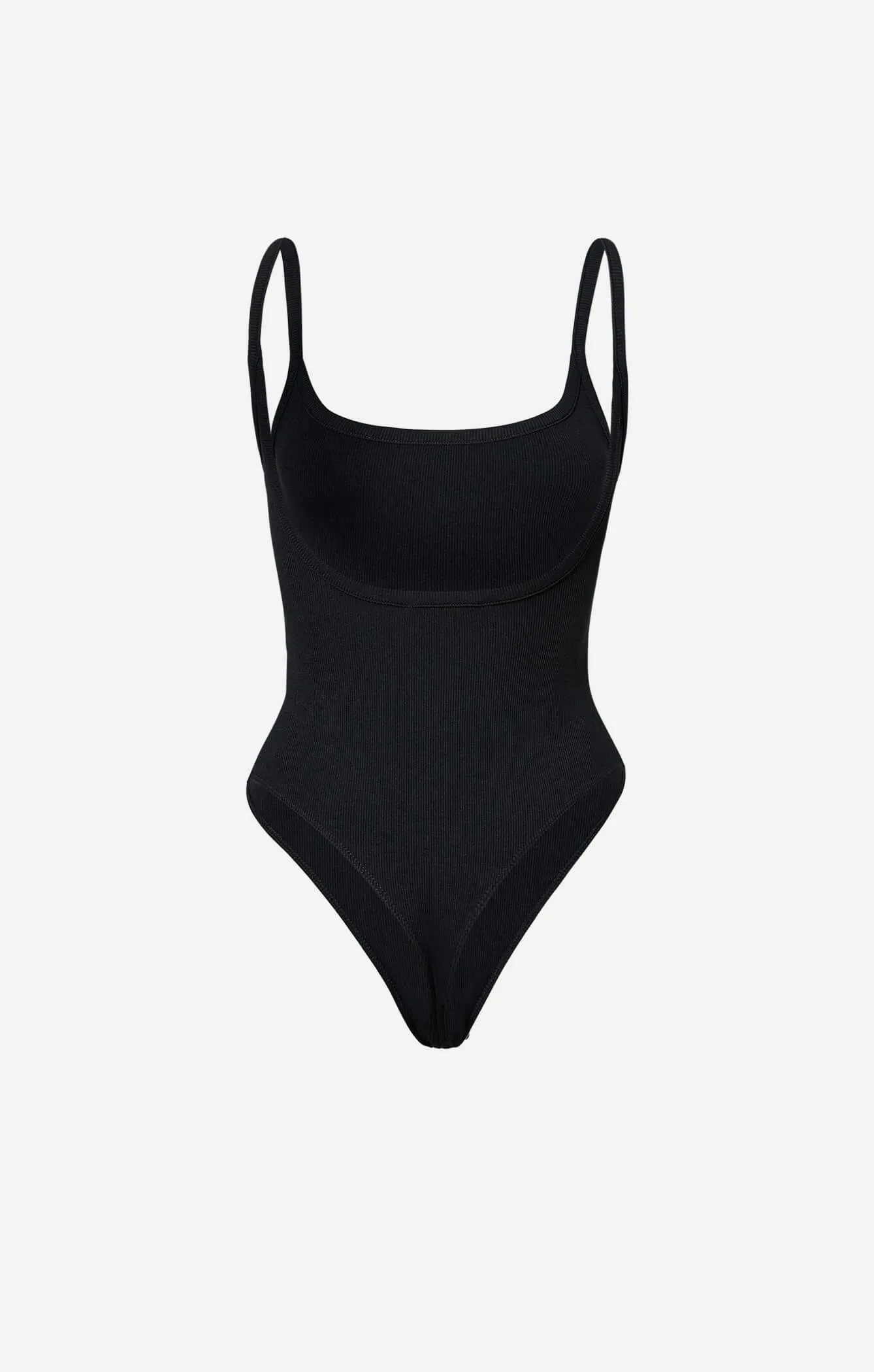 THE LUXE RIB LOW BACK BODYSUIT - BLACK