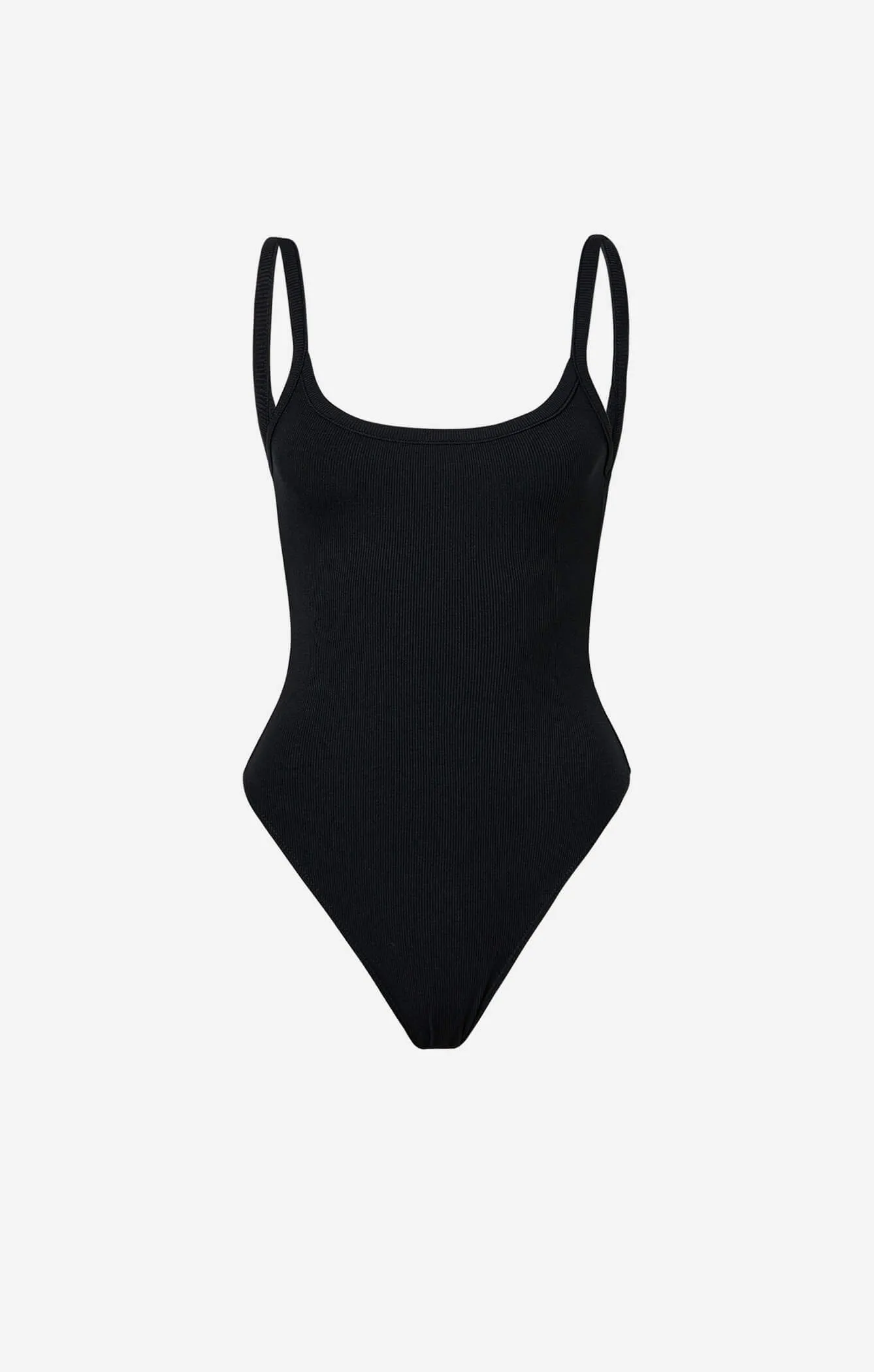 THE LUXE RIB LOW BACK BODYSUIT - BLACK