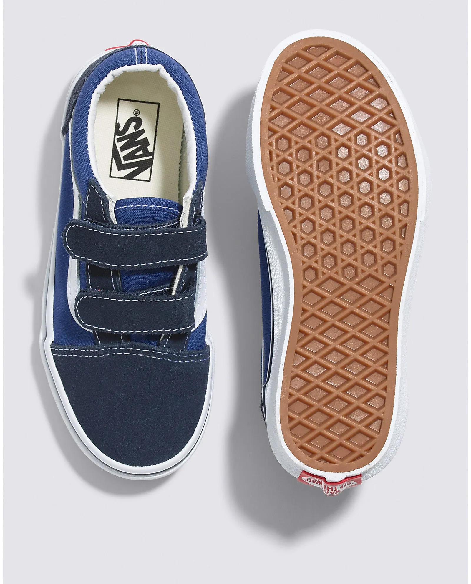 Vans Kids Old Skool V Skateboard Shoe - Navy/True White