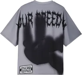 Verdusa Men's Oversized Graphic Tees Letter Print Short Sleeve Loose Fit Summer Tops