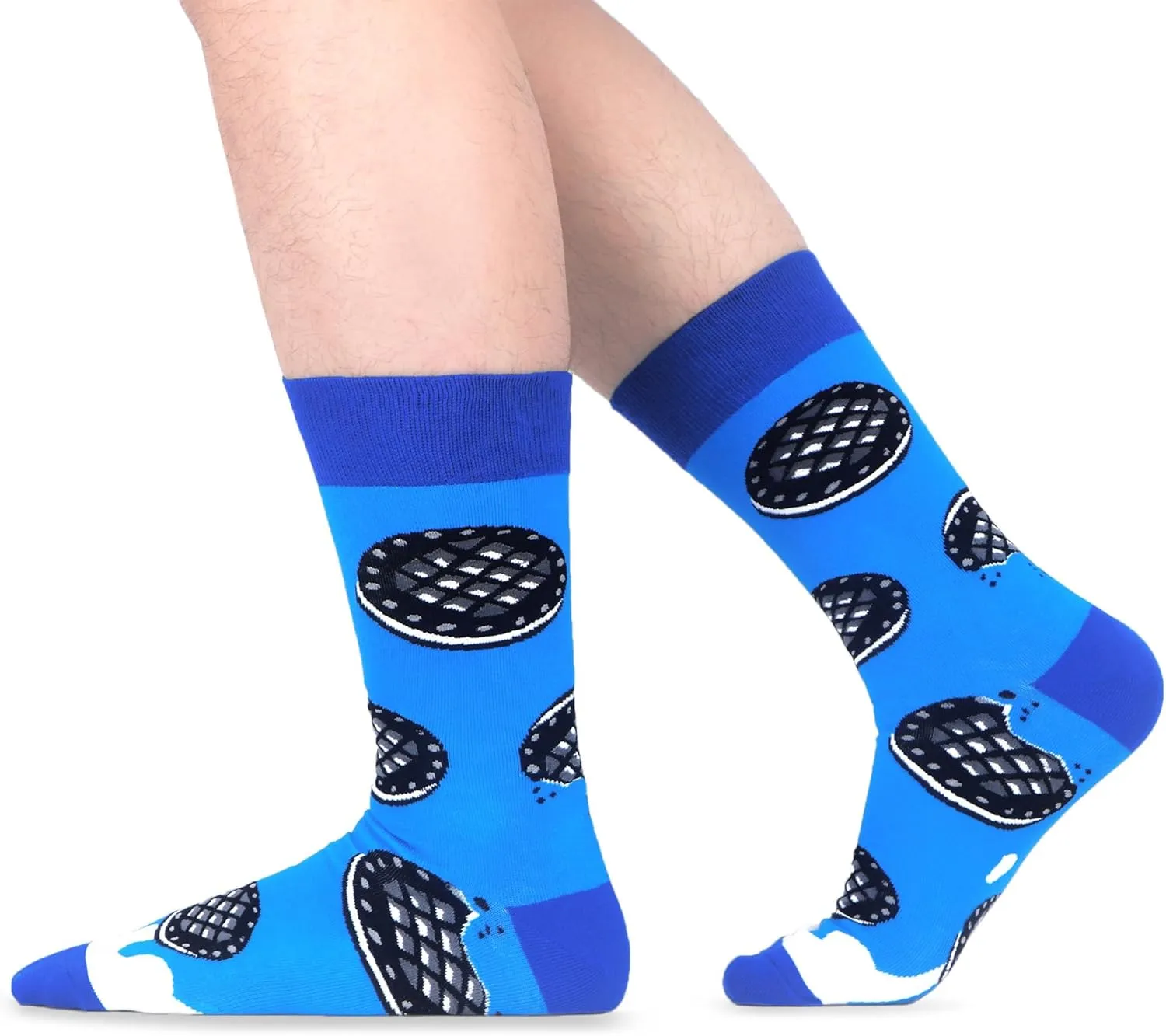WeciBor Men's Funny Novelty Colorful Patterned Cotton Casual Crew Socks 6 Pack